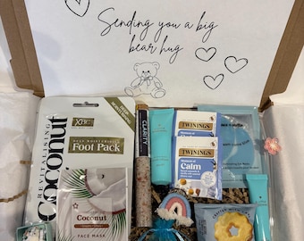 Pamper Hamper, Bear Hug Self-Care Gift, Cozy Gift Set with Ceramic Token