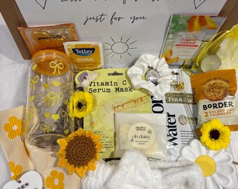 Sunshine Pamper Hamper, Self-Care Gift Box, Uplifting Treats, Get Well Soon, Friend Gift