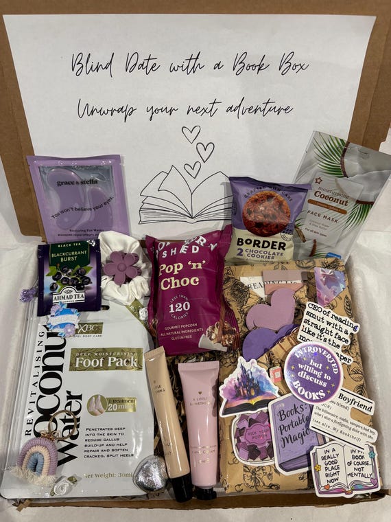 Blind date with a book box, Surprise for her, Bookish gift box for book lovers, Book treats, Bookish gifts, Wrapped surprise, Gifts for her