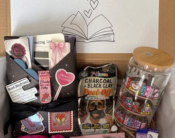 Forced Proximity Blind Date Book Box, Romance Reader Gift, Pamper Sip Read Box