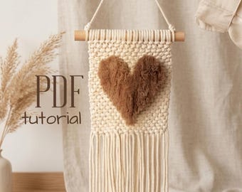 Macrame Heart Wall Hanging Tutorial PDF | DIY Boho Wall Decor Pattern | Beginner Friendly Macrame Guide