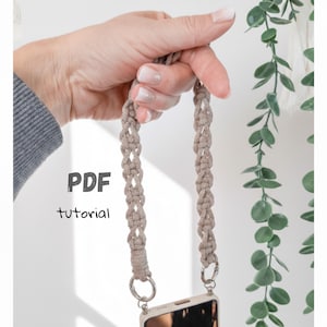 Macrame Phone Strap Tutorial, Easy Beginner Pattern, DIY Wristlet Phone Lanyard, 15" Braided Phone Bracelet Guide,