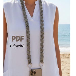 Easy DIY Crossbody Phone Strap Tutorial |  Macrame Phone Lanyard Pattern PDF | Beginner Macrame Phone Holder