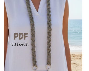 Tutoriel bricolage facile de sangle de téléphone à bandoulière |  Patron de lanière de téléphone en macramé PDF | Support pour téléphone en macramé pour débutant