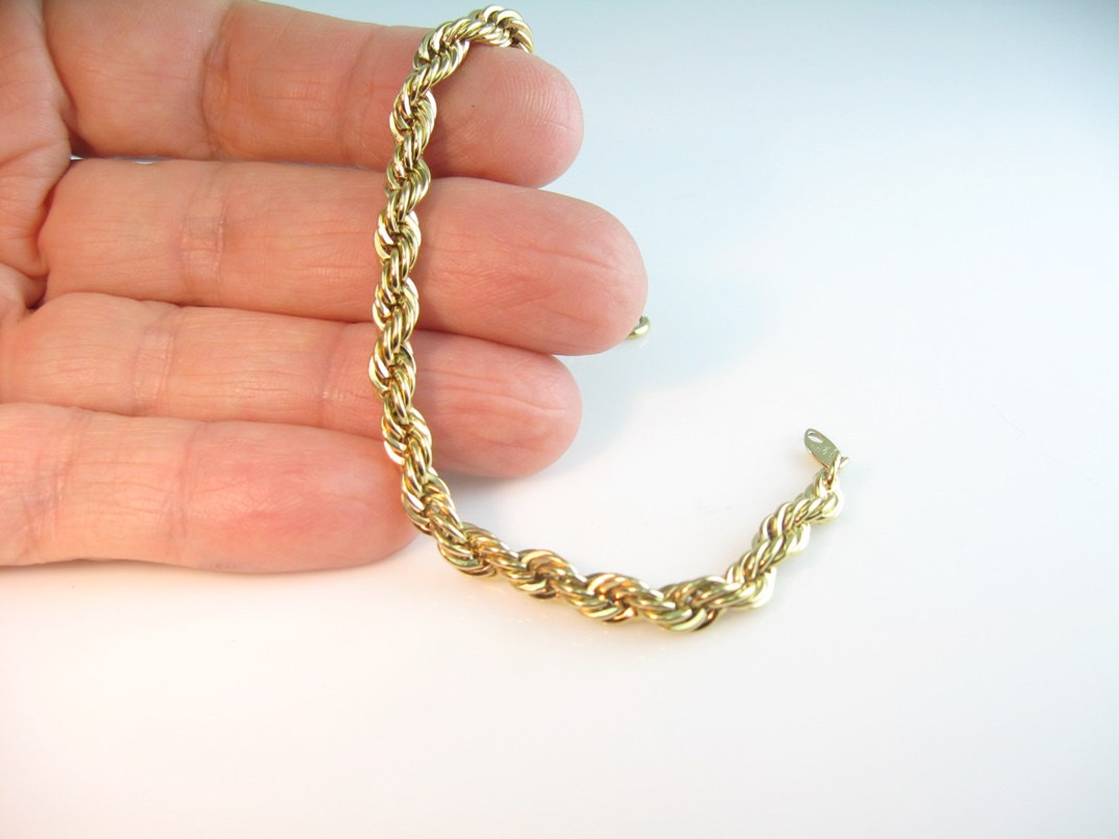 Trifari Bracelet. Gold Tone Rope Bracelet. Twist Chain Link Etsy