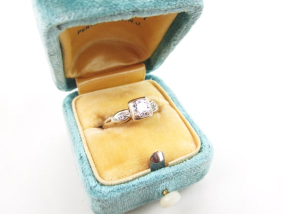 Illusion Diamond Ring, Antique Art Deco Engagemen… - image 3