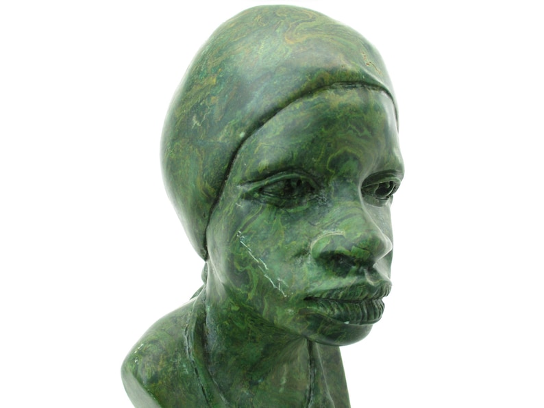 South African Sculpture Carved Verdite Stone Bust of Shona Etsy