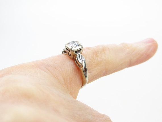 Illusion Diamond Ring, Antique Art Deco Engagemen… - image 2