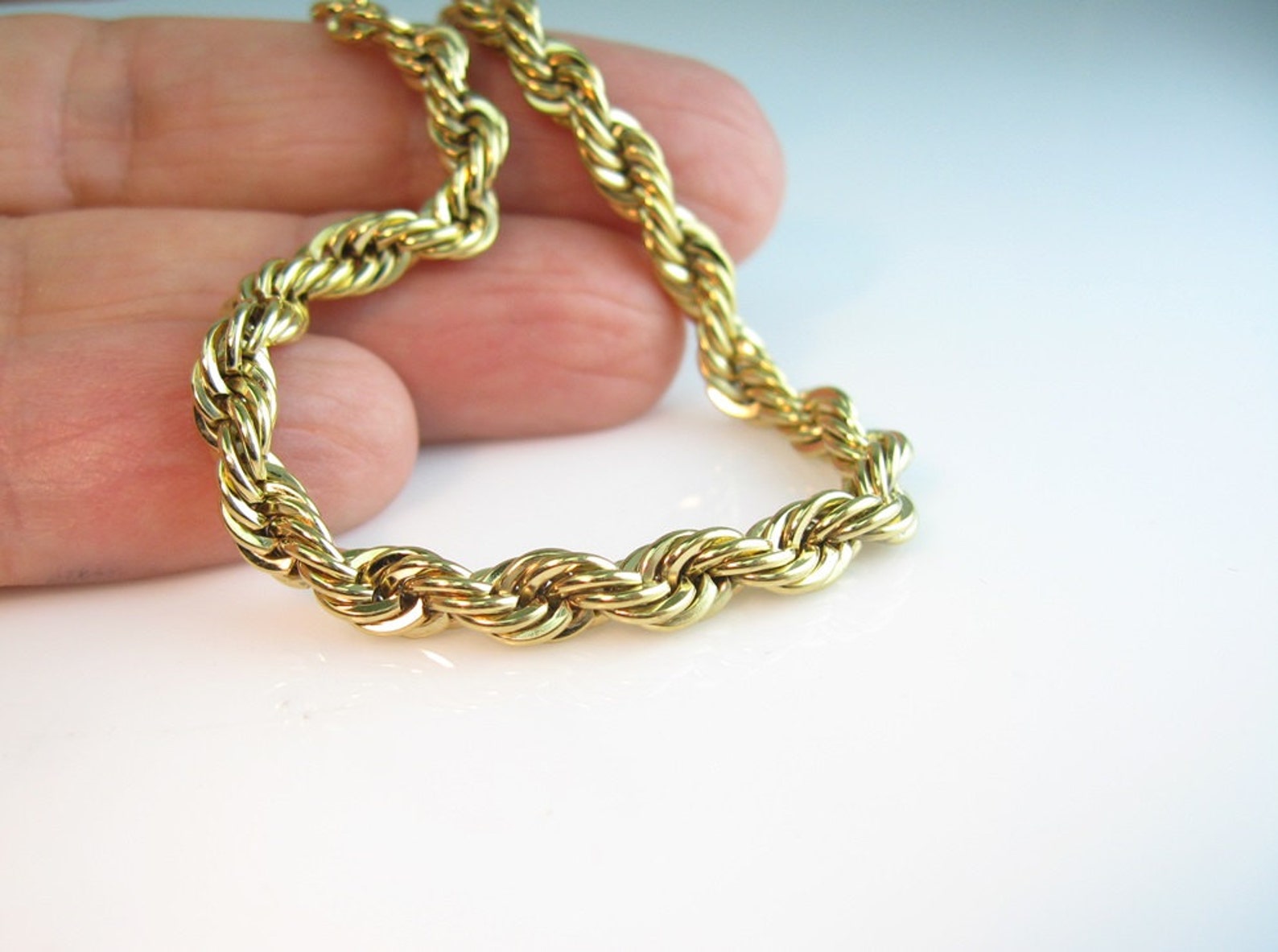 Trifari Bracelet. Gold Tone Rope Bracelet. Twist Chain Link Etsy