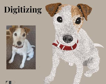 Custom Pet Embroidery Digitizing | Dog & Cat Portrait Stitch File | From Photo | Machine Embroidery Design