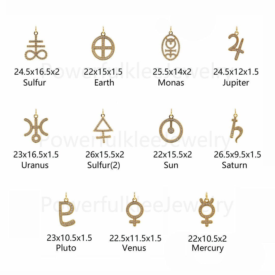 18K Gold Filled Dainty Jupiter Symbol Charm Astrological Charm Glyph Pendant,amulet Charm