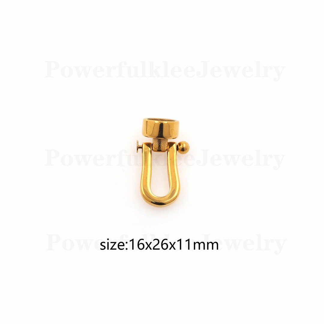 18K Gold Filled Horseshoe Shape Shacklenecklace Clasp Link Etsy