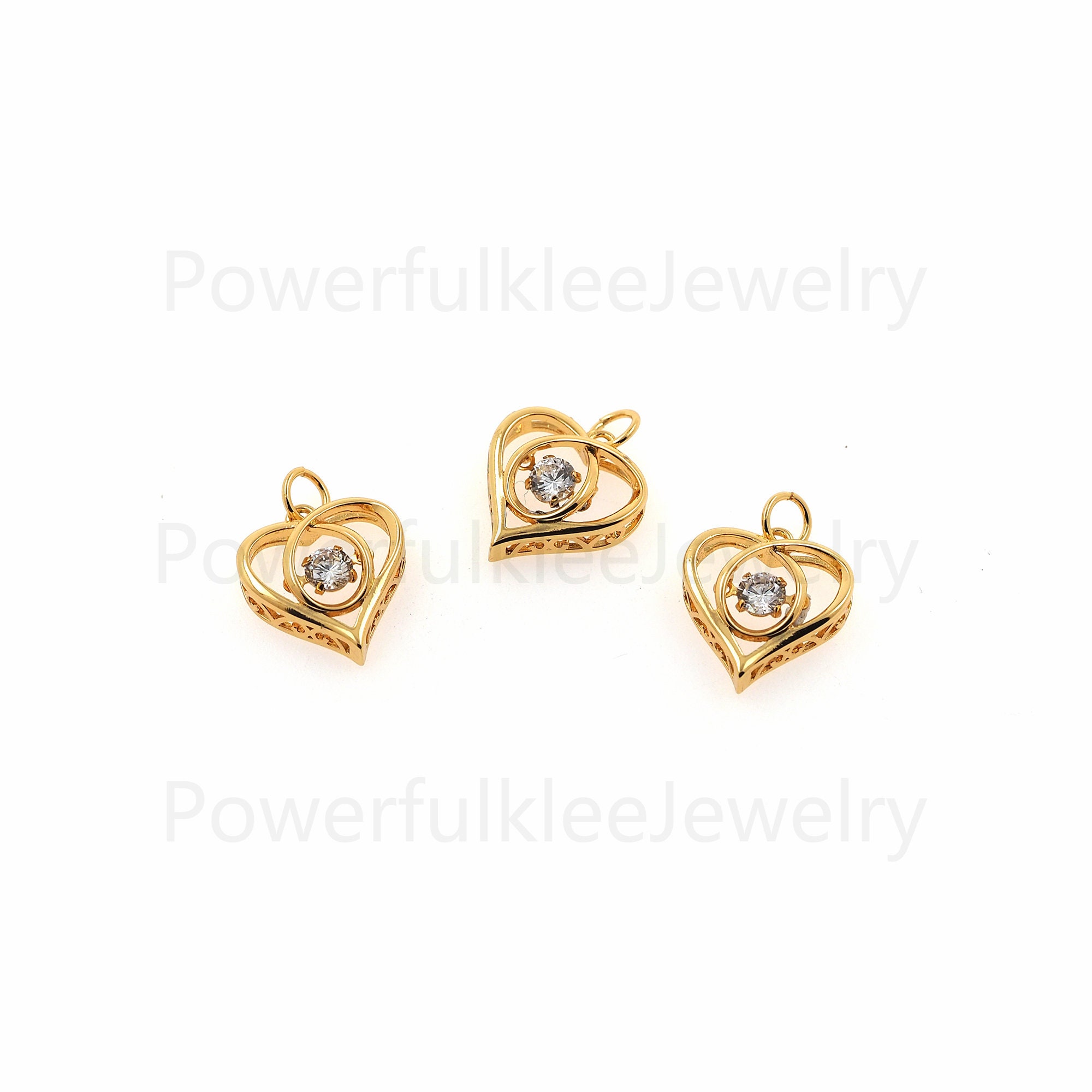 Baguette CZ Heart Charm, Gold Filled Micro Pave Clear Baguette Heart Pendant,  Love Heart Charms for Bracelet Necklace Jewelry Making, CP1822 -  BeadsCreation4u
