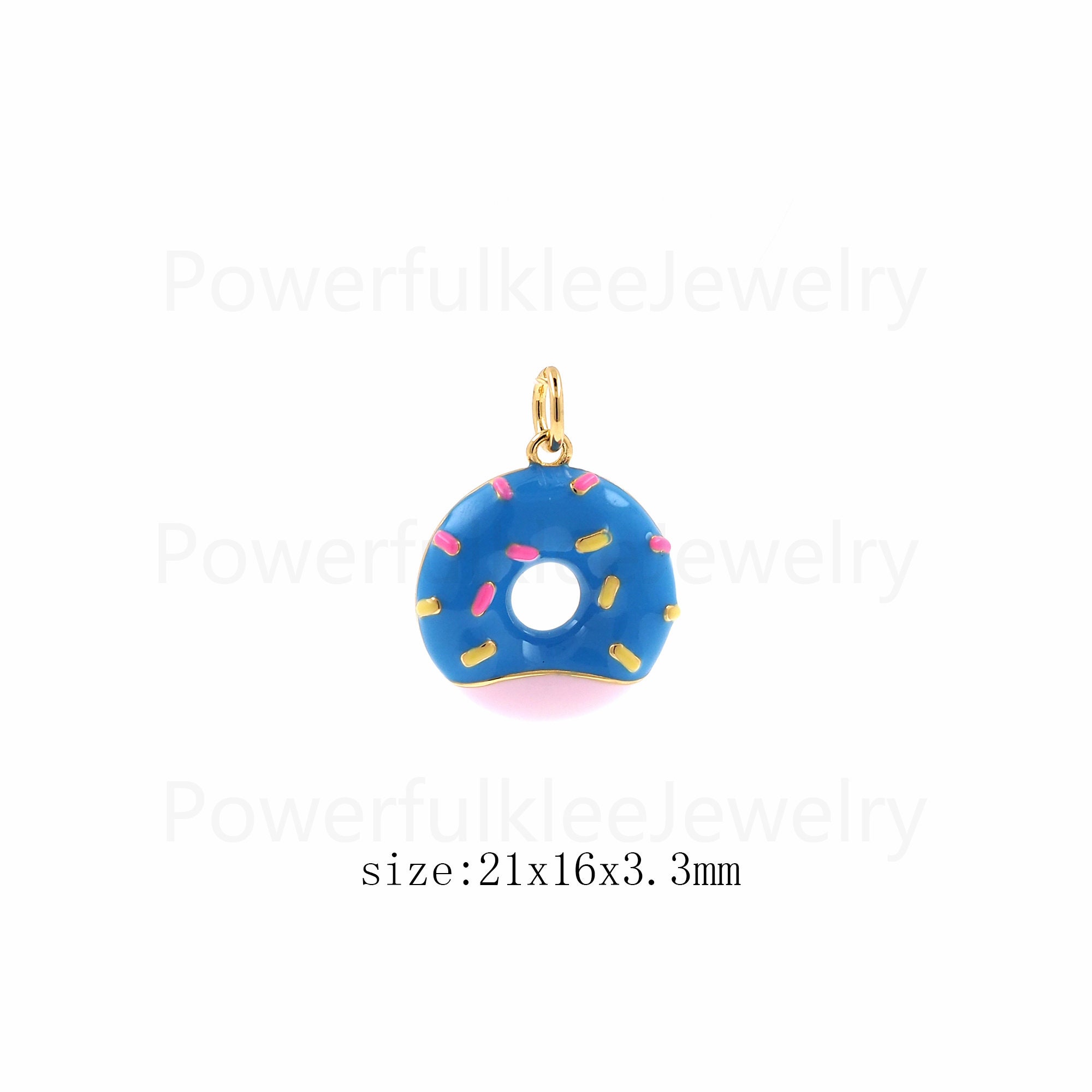 21x14mm CP1494 Dainty Sweet Donut Charm 18K Gold Filled Colorful Enamel Doughnut Shape Pendant for Necklace Bracelet Jewelry Making Supply 21x14mm CP1494 Dainty Sweet Donut Charm 18K Gold Filled Colorful Enamel Doughnut Shape Pendant for Necklace Bracelet Jewelry Making Supply