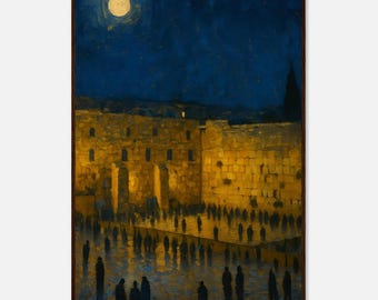 Framed Kotel Jerusalem Poster in Wood Frame