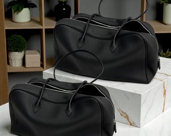 Weiche Leder-Einkaufstasche, Damen-Top-Griff-Tasche, klassische minimalistische große Handtasche