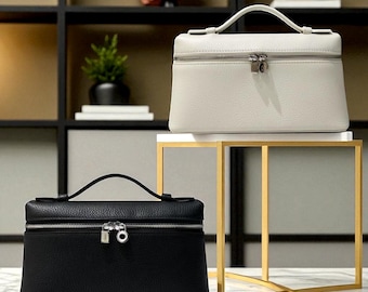 Women's Leather Top Handle Bag, Elegant Shoulder Purse, Minimal Evening Bag