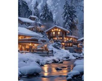 Alpine Winter Art Poster
