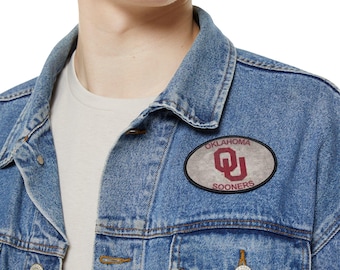 Parche termoadhesivo de los Sooners de la Universidad de Oklahoma, emblema deportivo de poliéster