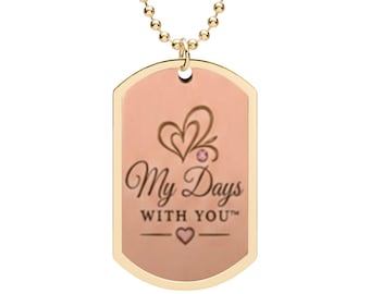 Placa de identificación para perro "Mis días contigo" / Collar con colgante de corazón grabado