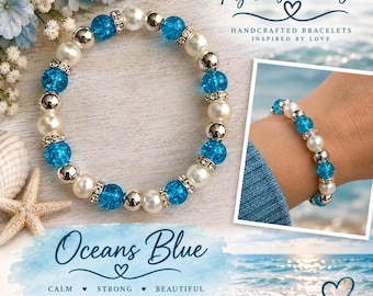 Pulsera inspirada en el azul del océano: Mis días contigo