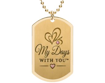 Collar con placa de identificación "Mis días contigo"