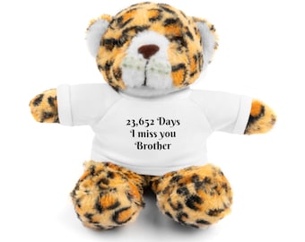 Oso de peluche conmemorativo / Camiseta personalizada "Te extraño, hermano" de 20 cm (8 pulgadas)