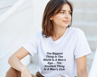 Funny Men's Graphic T-Shirt: Ego vs. Dick, Bold Humor Gift