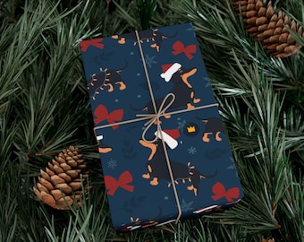 Julklappsinslagning för hundraser, presentpapper för taxar