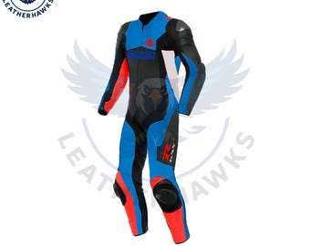 Suzuki GSXR Moto GP Motorcycle Riding Suit, GPlus Motorbike Original Leather Racing Suit, CE Approved Protections, Gift For Bikers