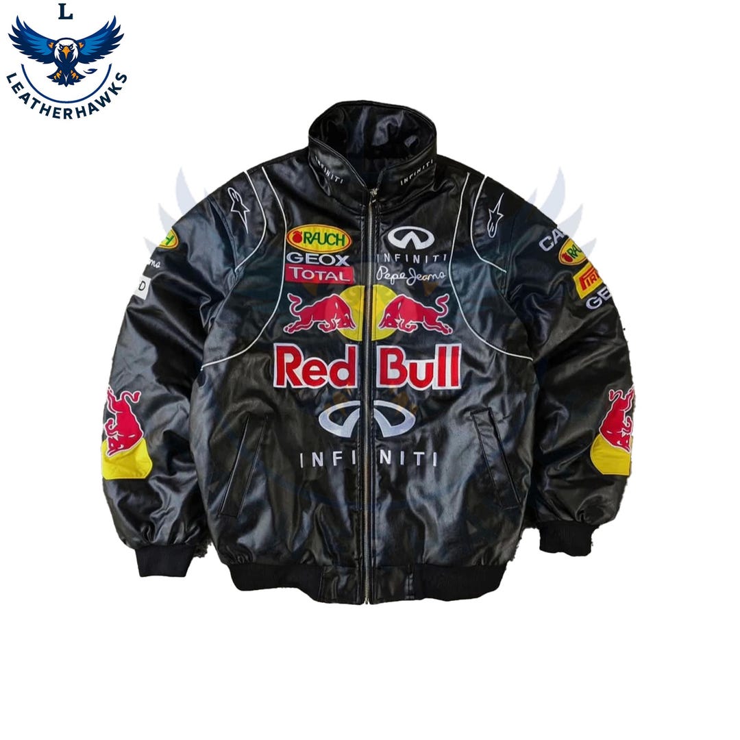 Red Bull Racing Style Bomber Jacket, Formula 1 Inspired Streetwear ...