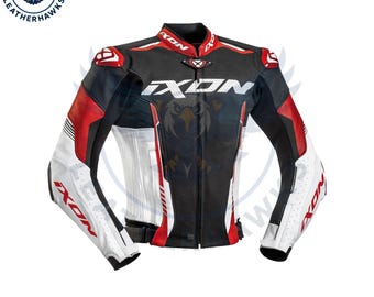 Chaqueta de moto Ixon Vortex 2 GPlus - Chaqueta de cuero de carreras original de Moto GP con protección completa - Regalo para moteros