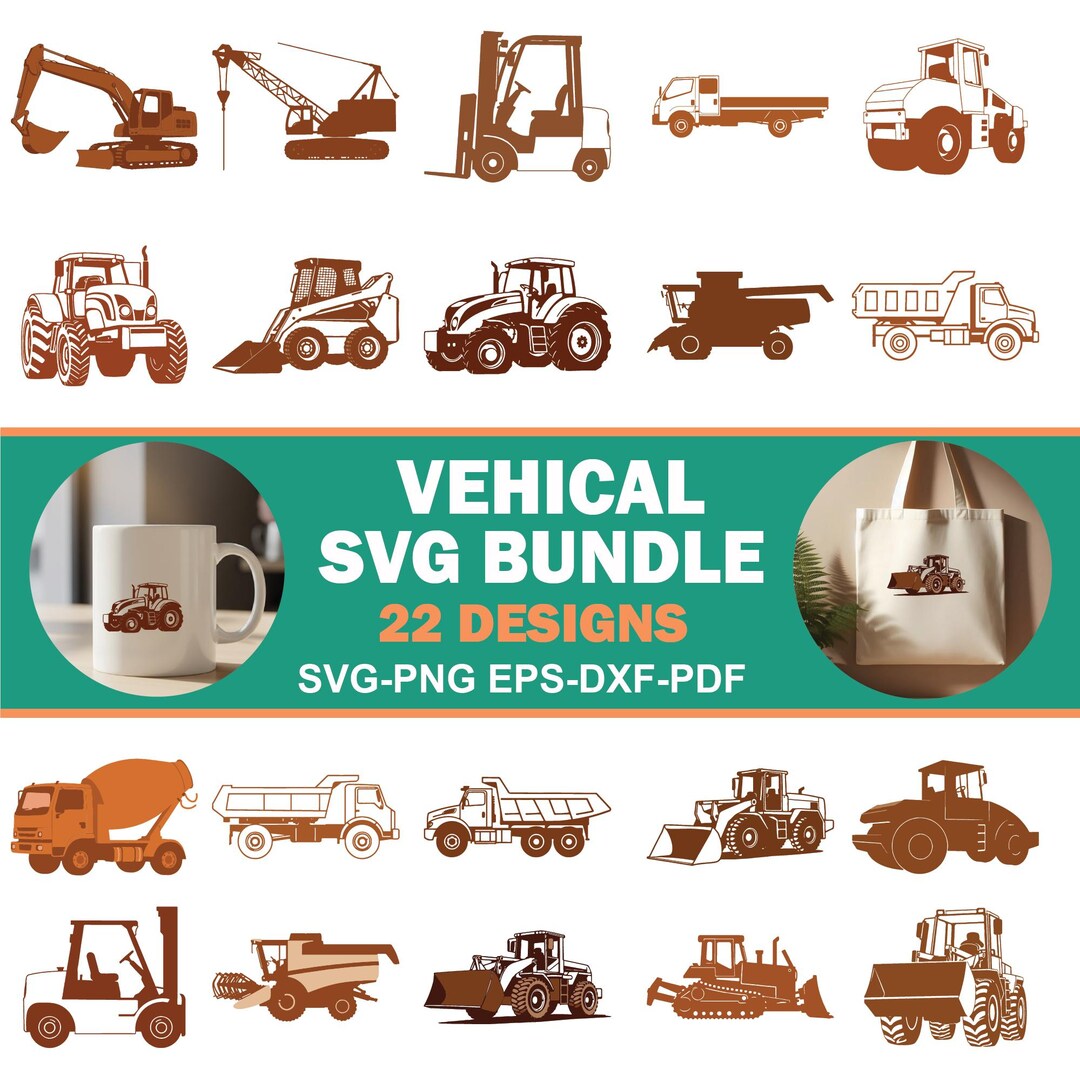 Construction Vehicles SVG Bundle, Construction Trucks Svg, Construction ...
