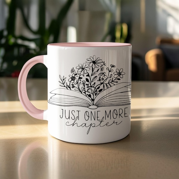 Just One More Chapter Mug, Floral Book Lover Gift
