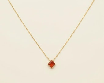 Carnelian Protection Necklace, Shield Pendant Necklace, Gothic Energy Jewelry, Courage & Confidence Crystal Gift