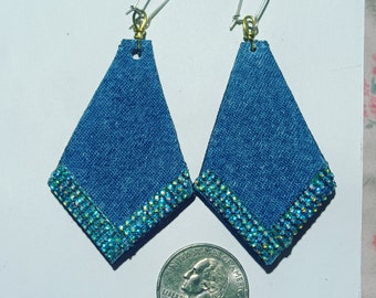 Upcycled denim earrings