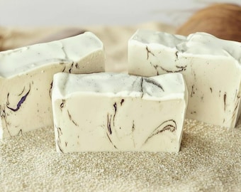 Cold Process Coconut Milk Soap with Cocoa Swirls