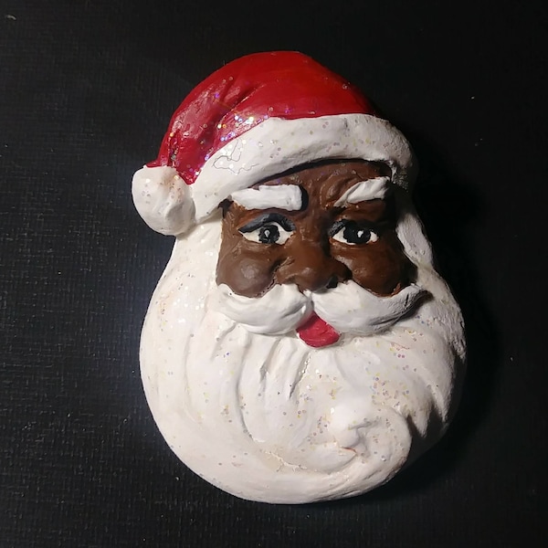 Black Santa Brooch/Magnet