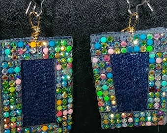 Denim Earrings