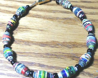 Paper bead bracelet