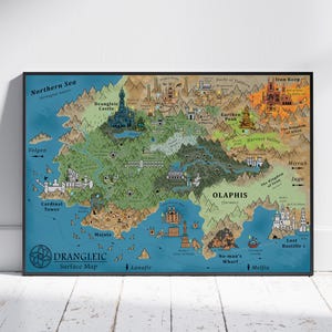 Kaartposter Dark Souls 2, Drangleic Wall Art, gameprint