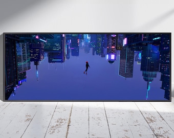 Poster largo di Spider-Man: Un nuovo universo / Arte murale di Miles Morales / Stampa del gioco