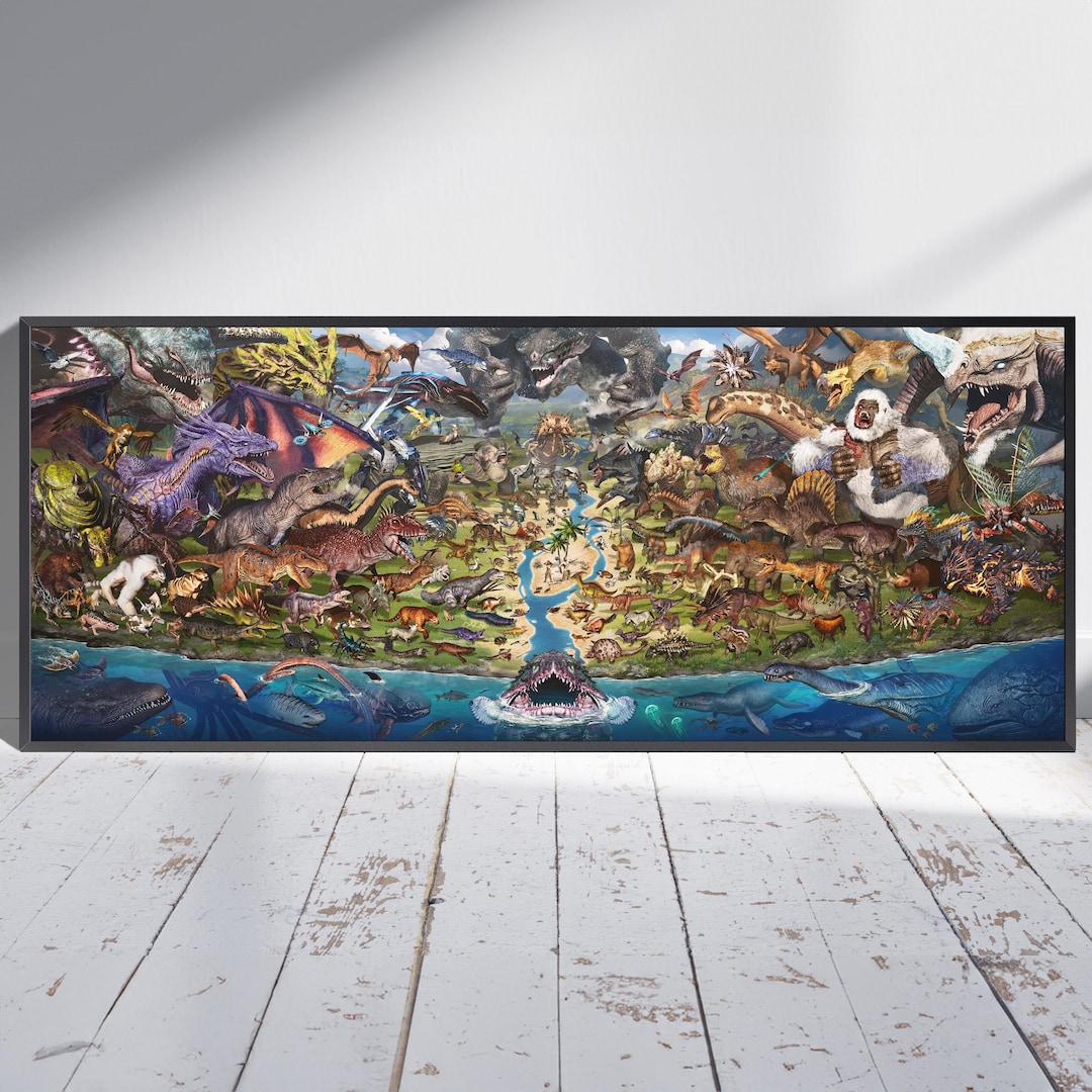 Ark Survival Evolved Creatures Poster | Dinosaurs Wall Art | Game Print ...