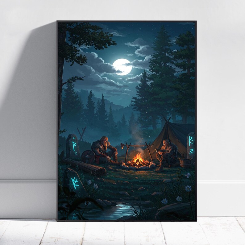 Tent Method Rune Valheim Poster | Vikings Wall Art | Game Print - Etsy