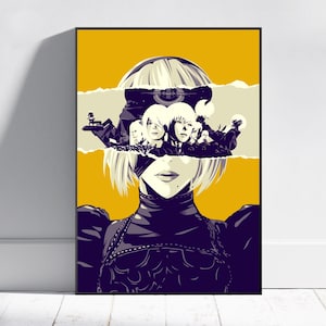 Nier Automata Poster, 2B Wall Art, Game Print