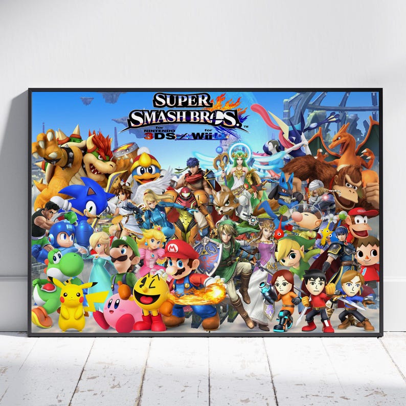 Super Smash Bros Poster | Mario Wall Art | Game Print - Etsy