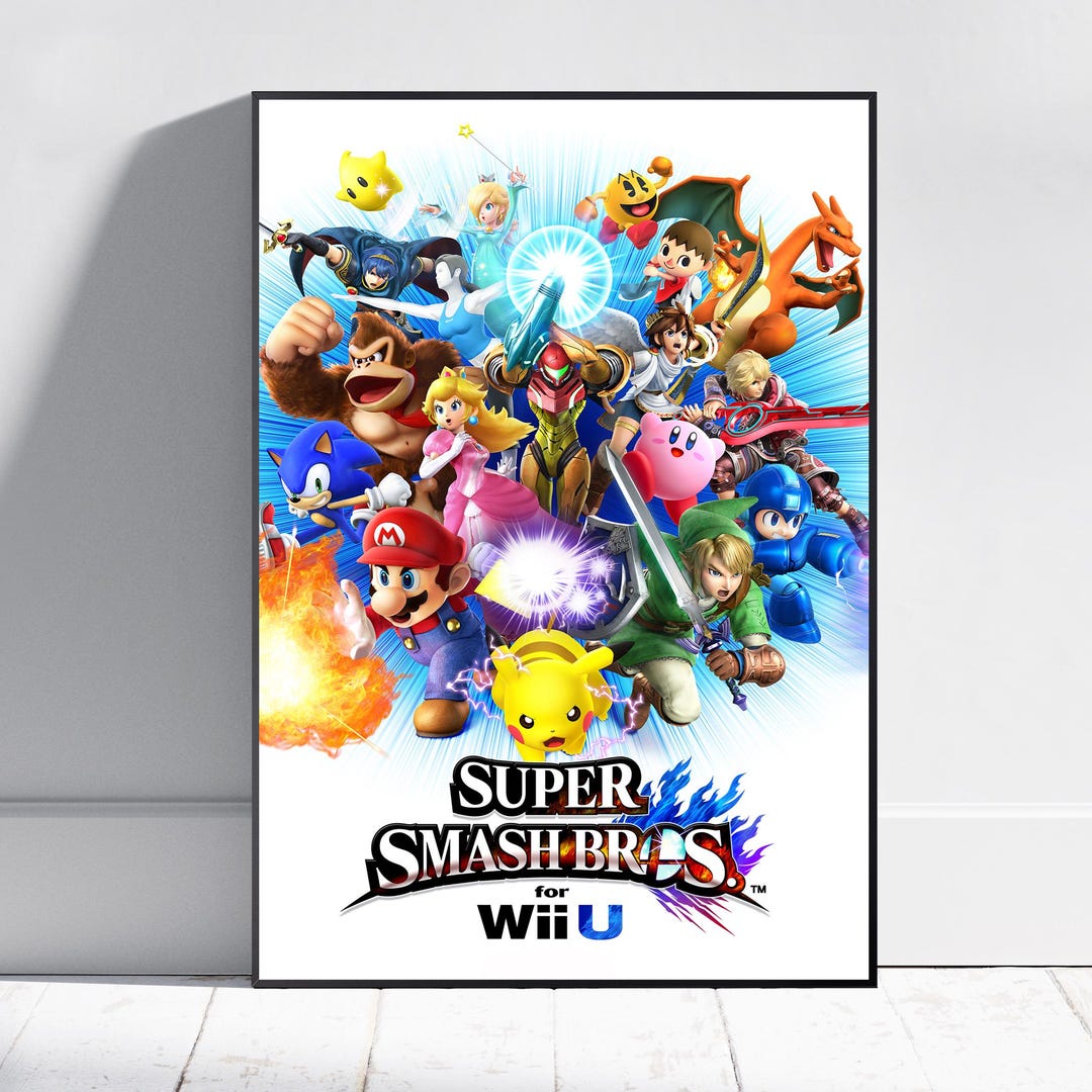 Super Smash Bros Poster | Mario Wall Art | Game Print #2 - Etsy