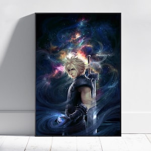 Final Fantasy Poster, Cloud Strife Wall Art, Game Print
