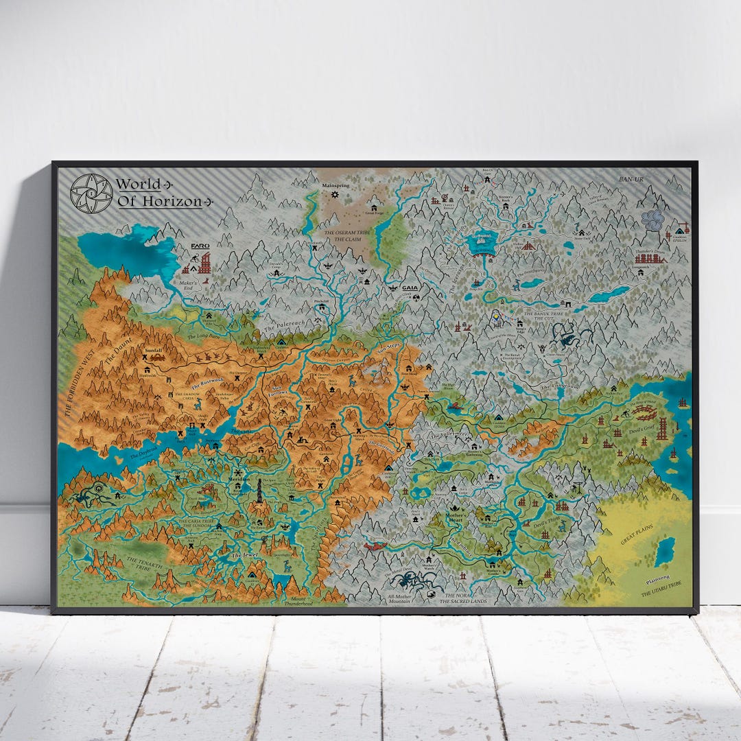 Horizon Zero Dawn Map Poster Forbidden West Wall Art Game Print Etsy Horizon Zero Dawn Map Poster Forbidden West Wall Art Game Print Etsy