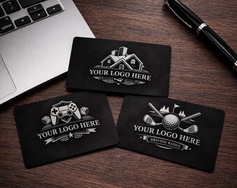 Custom Metal Business Card | Laser Engraved Black Aluminium | Personalised Branding & Networking Card